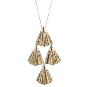 Alexis Bittar  Crystal Tiered Fan Pendant Necklace